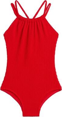 Kanu Surf Girl's 6 Red Daisy Beach Sport One Piece Beach Summer Swimsuit M42-10